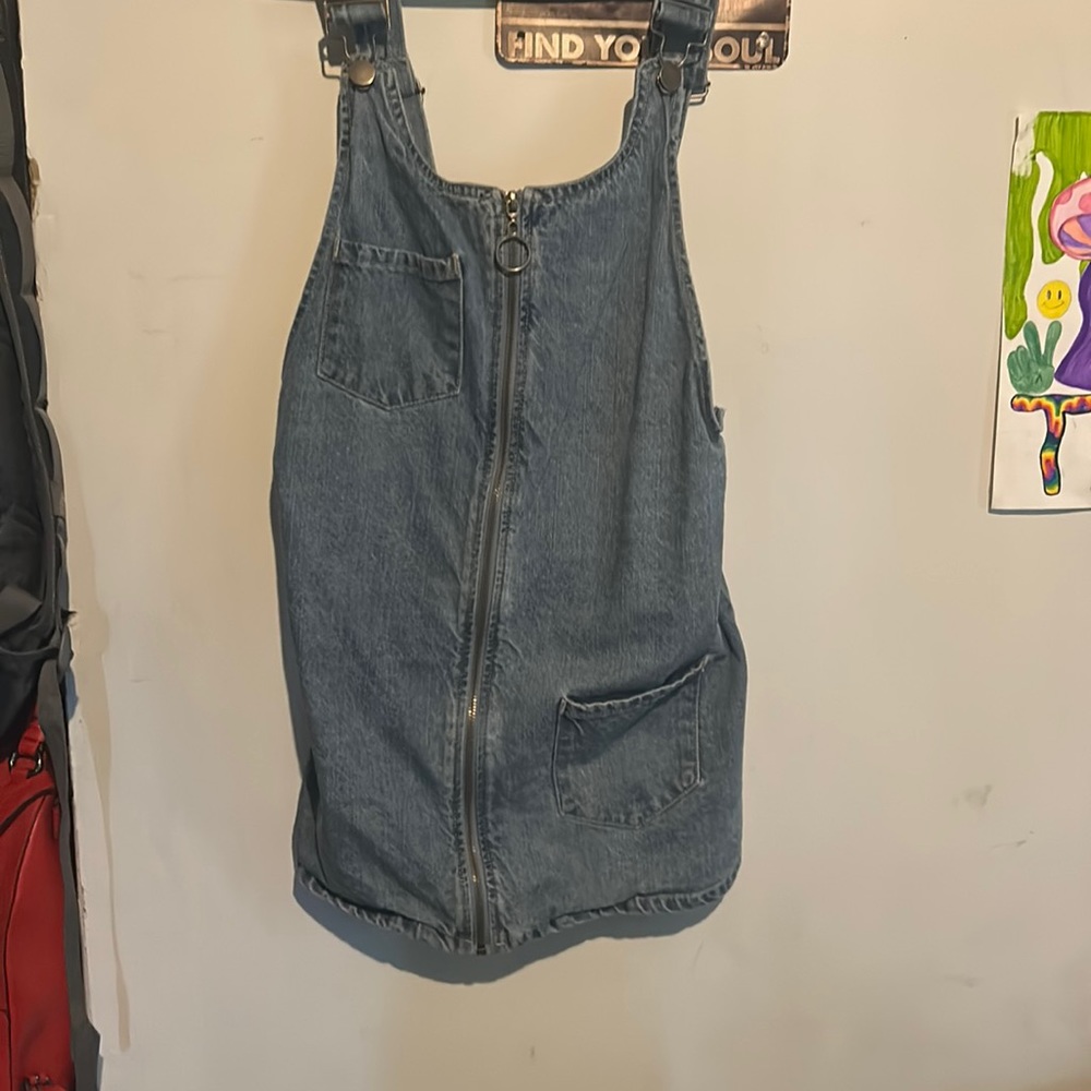 blue jean overall dress!!